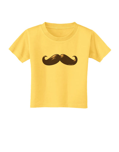 Big Brown Mustache Toddler T-Shirt-Toddler T-Shirt-TooLoud-Yellow-2T-Davson Sales