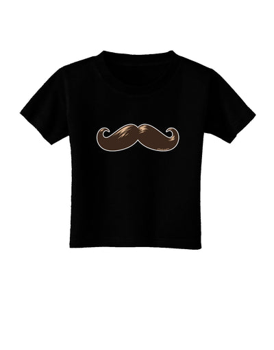 Big Brown Mustache Toddler T-Shirt Dark-Toddler T-Shirt-TooLoud-Black-2T-Davson Sales