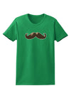 Big Brown Mustache Womens Dark T-Shirt-TooLoud-Kelly-Green-X-Small-Davson Sales