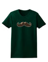 Big Brown Mustache Womens Dark T-Shirt-TooLoud-Forest-Green-Small-Davson Sales