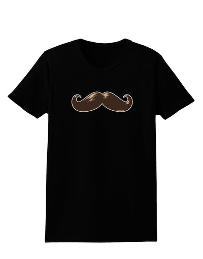 Big Brown Mustache Womens Dark T-Shirt-TooLoud-Black-X-Small-Davson Sales