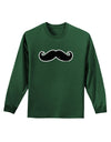 Big Fancy Mustache Adult Long Sleeve Dark T-Shirt-TooLoud-Dark-Green-Small-Davson Sales