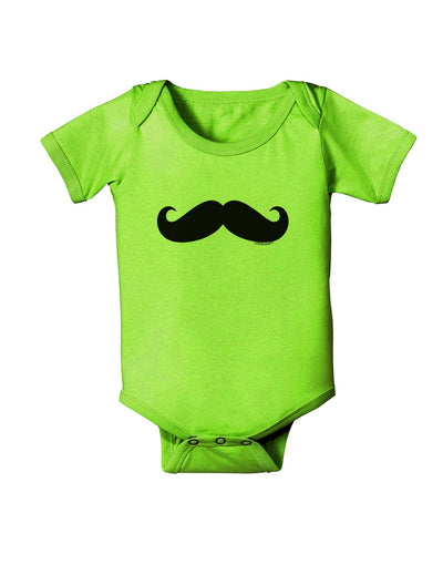 Big Fancy Mustache Baby Romper Bodysuit-Baby Romper-TooLoud-Lime-Green-06-Months-Davson Sales