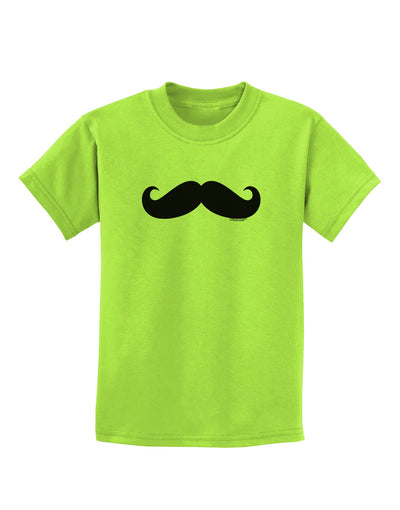 Big Fancy Mustache Childrens T-Shirt-Childrens T-Shirt-TooLoud-Lime-Green-X-Small-Davson Sales