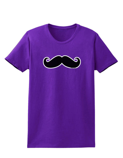 Big Fancy Mustache Womens Dark T-Shirt-TooLoud-Purple-X-Small-Davson Sales