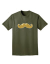 Big Gold Blonde Mustache Adult Dark T-Shirt-Mens T-Shirt-TooLoud-Military-Green-Small-Davson Sales