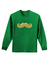 Big Gold Blonde Mustache Adult Long Sleeve Dark T-Shirt-TooLoud-Kelly-Green-Small-Davson Sales