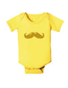 Big Gold Blonde Mustache Baby Romper Bodysuit-Baby Romper-TooLoud-Yellow-06-Months-Davson Sales