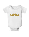 Big Gold Blonde Mustache Baby Romper Bodysuit-Baby Romper-TooLoud-White-06-Months-Davson Sales