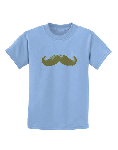 Big Gold Blonde Mustache Childrens T-Shirt-Childrens T-Shirt-TooLoud-Light-Blue-X-Small-Davson Sales