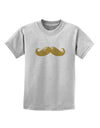 Big Gold Blonde Mustache Childrens T-Shirt-Childrens T-Shirt-TooLoud-AshGray-X-Small-Davson Sales