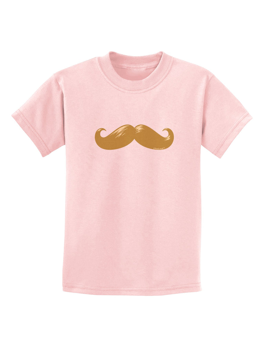 Big Gold Blonde Mustache Childrens T-Shirt-Childrens T-Shirt-TooLoud-White-X-Small-Davson Sales