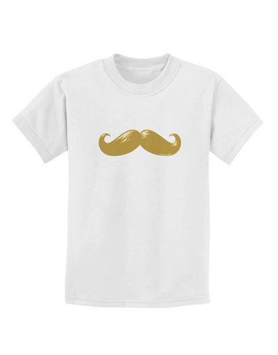 Big Gold Blonde Mustache Childrens T-Shirt-Childrens T-Shirt-TooLoud-White-X-Small-Davson Sales