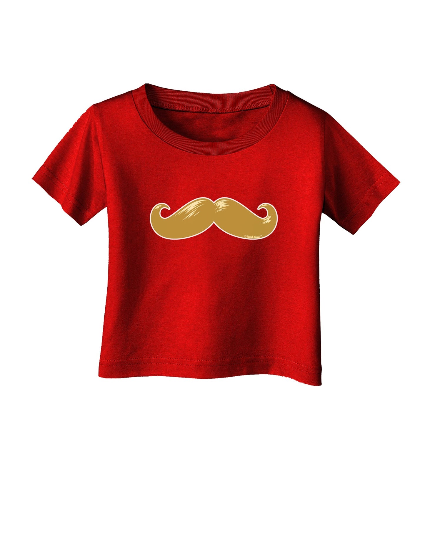 Big Gold Blonde Mustache Infant T-Shirt Dark-Infant T-Shirt-TooLoud-Red-06-Months-Davson Sales