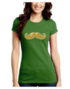 Big Gold Blonde Mustache Juniors Crew Dark T-Shirt-T-Shirts Juniors Tops-TooLoud-Kiwi-Green-Juniors Fitted Small-Davson Sales