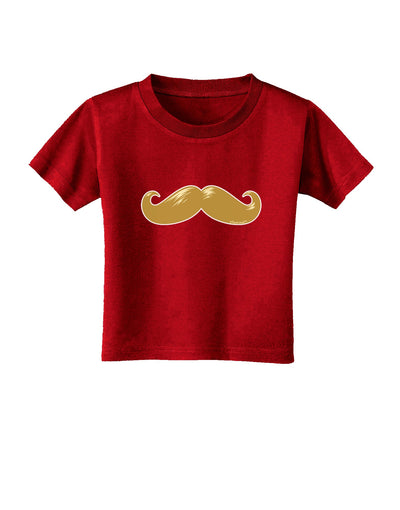 Big Gold Blonde Mustache Toddler T-Shirt Dark-Toddler T-Shirt-TooLoud-Red-2T-Davson Sales