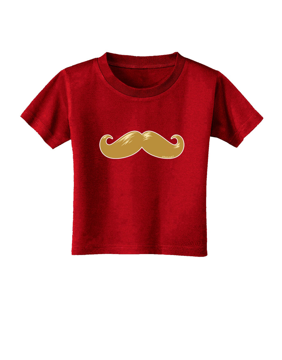 Big Gold Blonde Mustache Toddler T-Shirt Dark-Toddler T-Shirt-TooLoud-Black-2T-Davson Sales