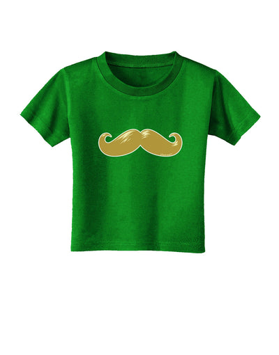 Big Gold Blonde Mustache Toddler T-Shirt Dark-Toddler T-Shirt-TooLoud-Clover-Green-2T-Davson Sales