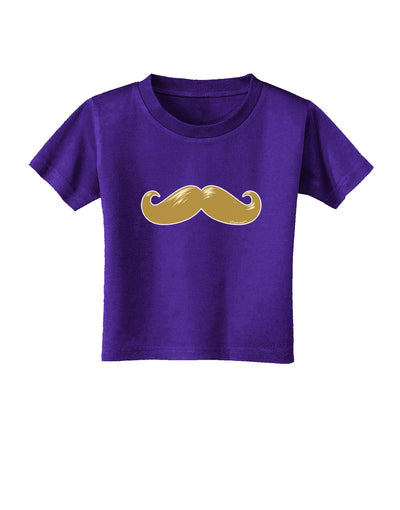 Big Gold Blonde Mustache Toddler T-Shirt Dark-Toddler T-Shirt-TooLoud-Purple-2T-Davson Sales