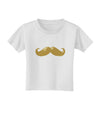 Big Gold Blonde Mustache Toddler T-Shirt-Toddler T-Shirt-TooLoud-White-2T-Davson Sales