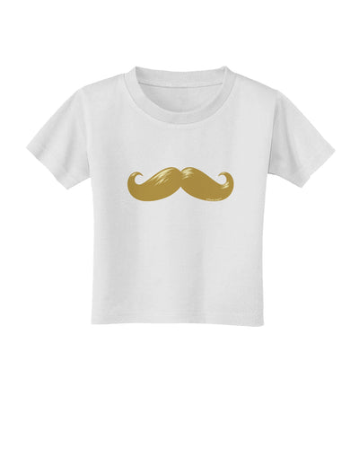 Big Gold Blonde Mustache Toddler T-Shirt-Toddler T-Shirt-TooLoud-White-2T-Davson Sales