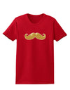 Big Gold Blonde Mustache Womens Dark T-Shirt-TooLoud-Red-X-Small-Davson Sales