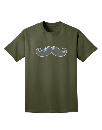 Big Gray Mustache Adult Dark T-Shirt-Mens T-Shirt-TooLoud-Military-Green-Small-Davson Sales