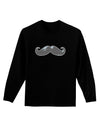 Big Gray Mustache Adult Long Sleeve Dark T-Shirt-TooLoud-Black-Small-Davson Sales