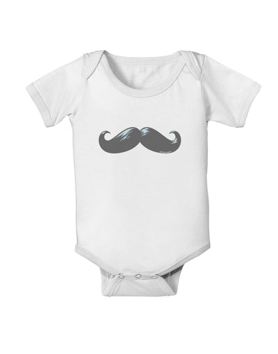 Big Gray Mustache Baby Romper Bodysuit-Baby Romper-TooLoud-White-06-Months-Davson Sales