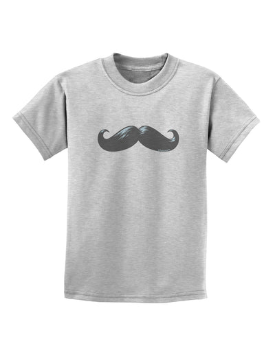 Big Gray Mustache Childrens T-Shirt-Childrens T-Shirt-TooLoud-AshGray-X-Small-Davson Sales