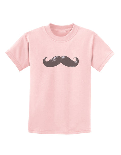 Big Gray Mustache Childrens T-Shirt-Childrens T-Shirt-TooLoud-PalePink-X-Small-Davson Sales