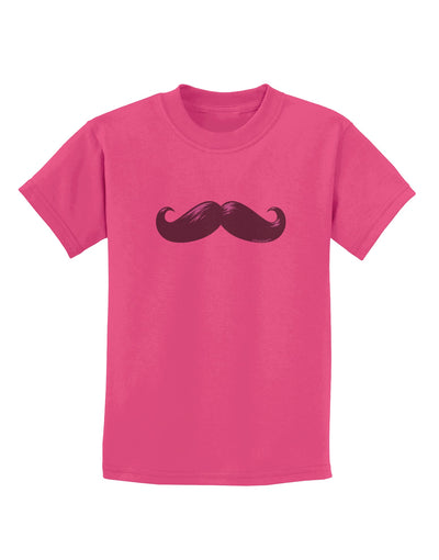 Big Gray Mustache Childrens T-Shirt-Childrens T-Shirt-TooLoud-Sangria-X-Small-Davson Sales