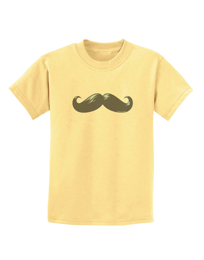 Big Gray Mustache Childrens T-Shirt-Childrens T-Shirt-TooLoud-Daffodil-Yellow-X-Small-Davson Sales