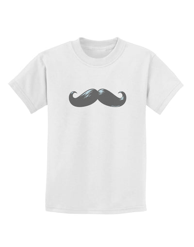 Big Gray Mustache Childrens T-Shirt-Childrens T-Shirt-TooLoud-White-X-Small-Davson Sales