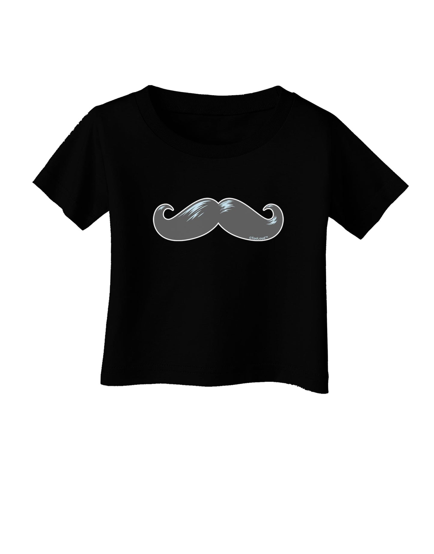 Big Gray Mustache Infant T-Shirt Dark-Infant T-Shirt-TooLoud-Black-06-Months-Davson Sales