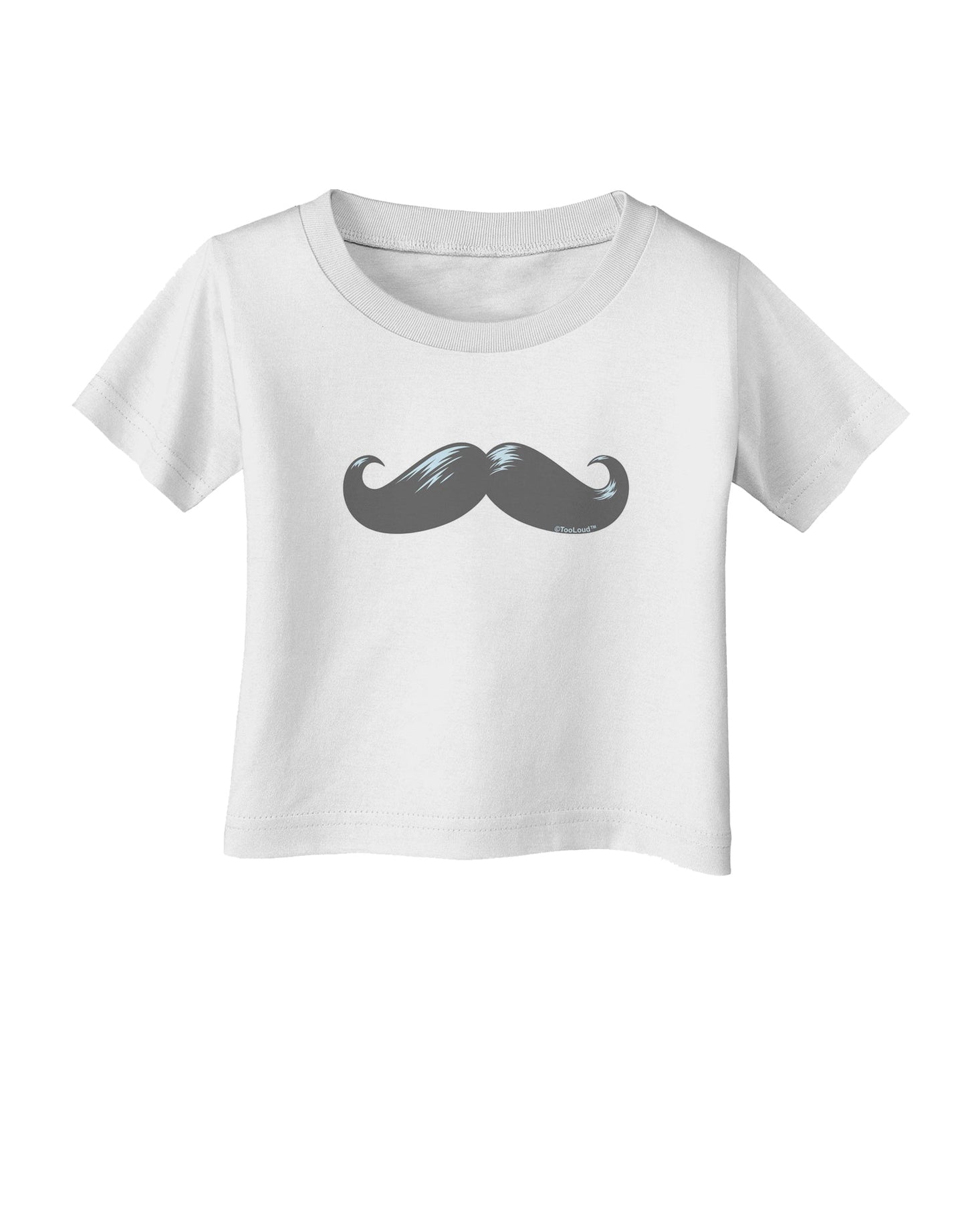Big Gray Mustache Infant T-Shirt-Infant T-Shirt-TooLoud-White-06-Months-Davson Sales