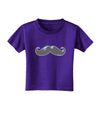 Big Gray Mustache Toddler T-Shirt Dark-Toddler T-Shirt-TooLoud-Purple-2T-Davson Sales