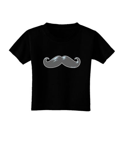 Big Gray Mustache Toddler T-Shirt Dark-Toddler T-Shirt-TooLoud-Black-2T-Davson Sales