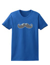 Big Gray Mustache Womens Dark T-Shirt-TooLoud-Royal-Blue-X-Small-Davson Sales