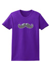 Big Gray Mustache Womens Dark T-Shirt-TooLoud-Purple-X-Small-Davson Sales