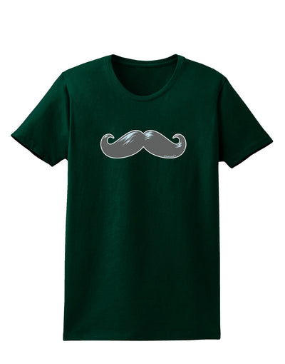 Big Gray Mustache Womens Dark T-Shirt-TooLoud-Forest-Green-Small-Davson Sales