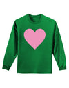 Big Pink Heart Valentine's Day Adult Long Sleeve Dark T-Shirt-TooLoud-Kelly-Green-Small-Davson Sales