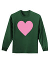 Big Pink Heart Valentine's Day Adult Long Sleeve Dark T-Shirt-TooLoud-Dark-Green-Small-Davson Sales