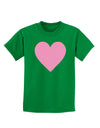 Big Pink Heart Valentine's Day Childrens Dark T-Shirt-Childrens T-Shirt-TooLoud-Kelly-Green-X-Small-Davson Sales