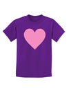 Big Pink Heart Valentine's Day Childrens Dark T-Shirt-Childrens T-Shirt-TooLoud-Purple-X-Small-Davson Sales