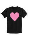 Big Pink Heart Valentine's Day Childrens Dark T-Shirt-Childrens T-Shirt-TooLoud-Black-X-Small-Davson Sales