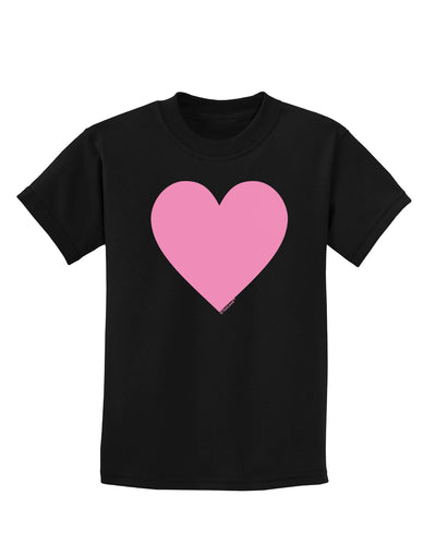 Big Pink Heart Valentine's Day Childrens Dark T-Shirt-Childrens T-Shirt-TooLoud-Black-X-Small-Davson Sales