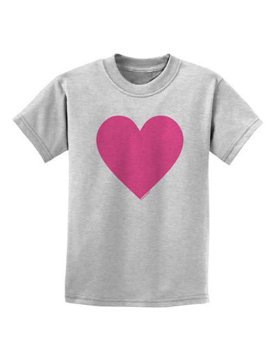 Big Pink Heart Valentine's Day Childrens T-Shirt-Childrens T-Shirt-TooLoud-AshGray-X-Small-Davson Sales