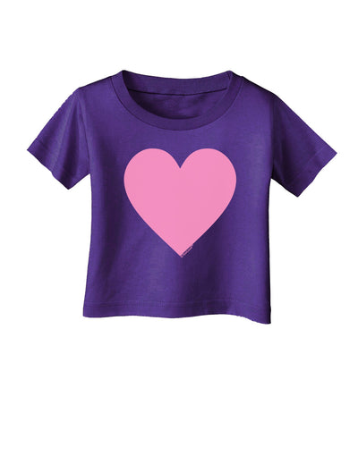 Big Pink Heart Valentine's Day Infant T-Shirt Dark-Infant T-Shirt-TooLoud-Purple-06-Months-Davson Sales