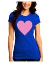 Big Pink Heart Valentine's Day Juniors Crew Dark T-Shirt-T-Shirts Juniors Tops-TooLoud-Royal-Blue-Juniors Fitted Small-Davson Sales